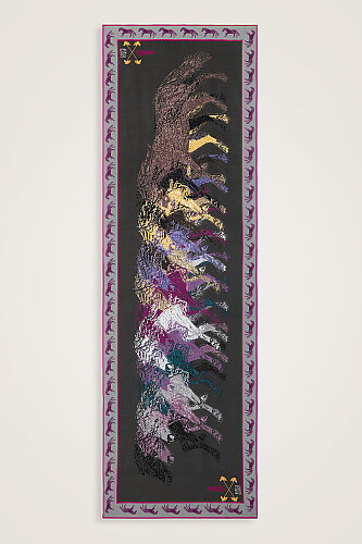 Heavenly Breeze Anthracite Crepe Silk Scarf 
