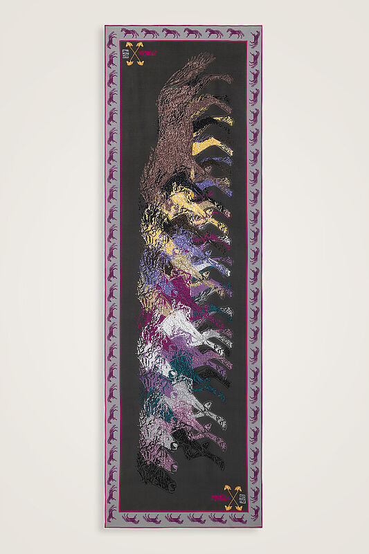 Heavenly Breeze Anthracite Crepe Silk Scarf - 1