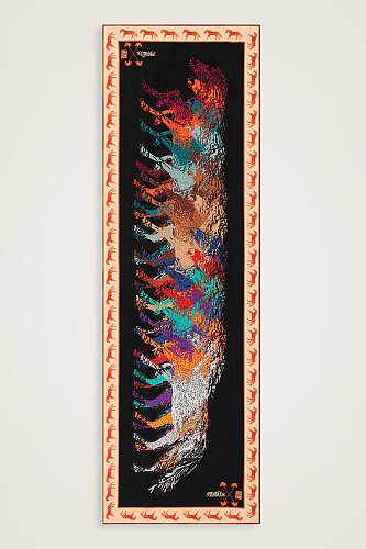 Heavenly Breeze Black Crepe Silk Scarf - 2