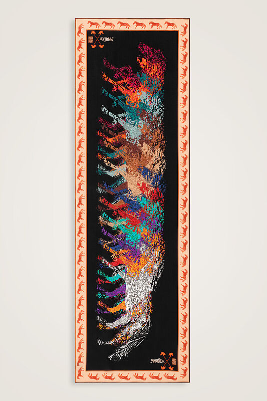 Heavenly Breeze Black Crepe Silk Scarf - 2
