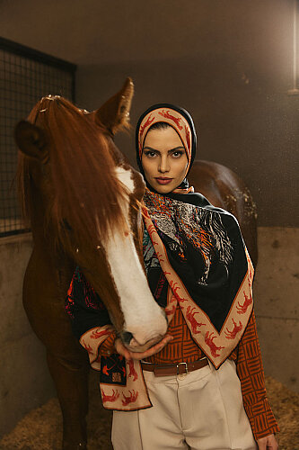 Heavenly Breeze Black Crepe Silk Scarf - 2