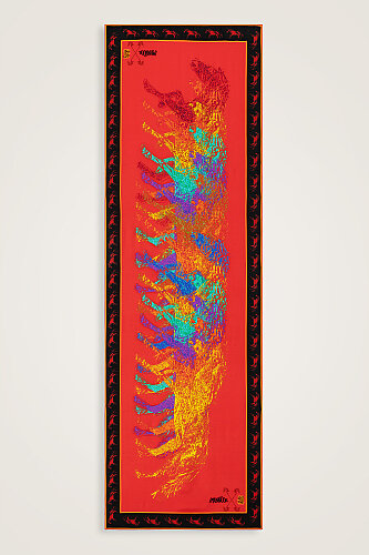 Heavenly Breeze Red Crepe Silk Scarf - 1