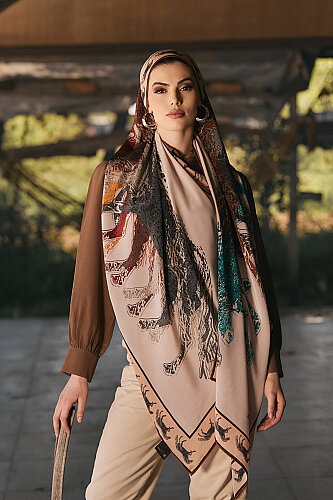 Heavenly Breeze Salmon Crepe Silk Scarf 