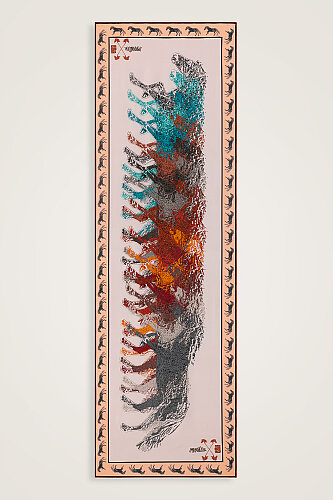 Heavenly Breeze Salmon Crepe Silk Scarf 