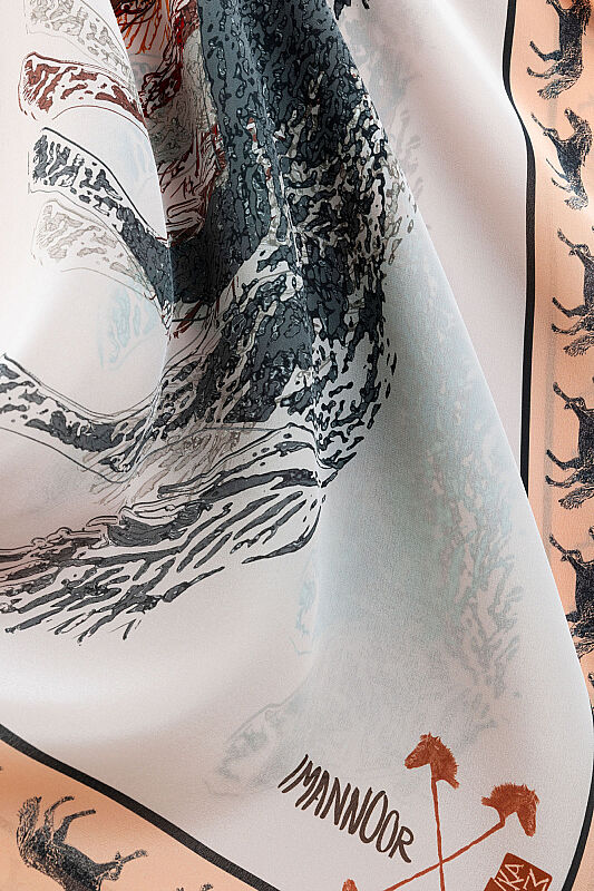 Heavenly Breeze Salmon Crepe Silk Scarf - 2