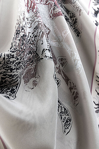 Heavenly Breeze Stone Crepe Silk Scarf - 3