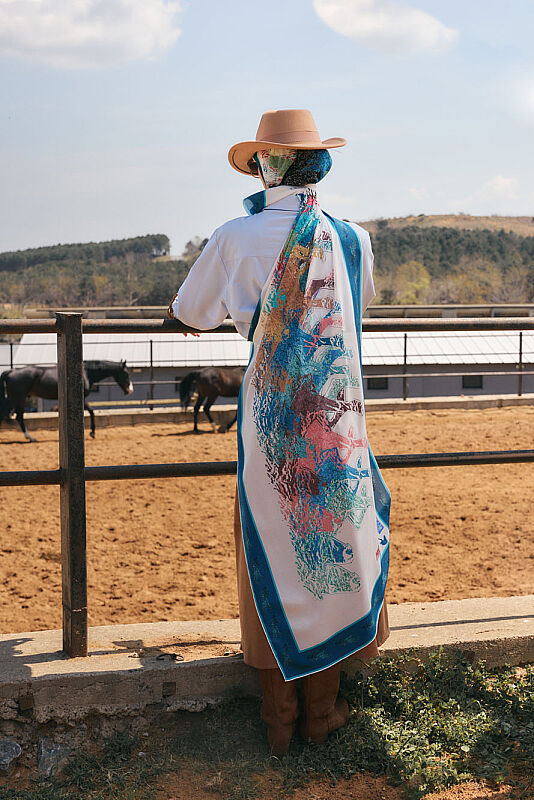 Heavenly Breeze White Crepe Silk Scarf - 1