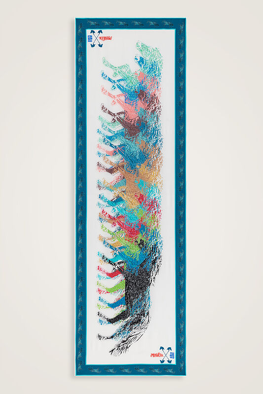 Heavenly Breeze White Crepe Silk Scarf - 1