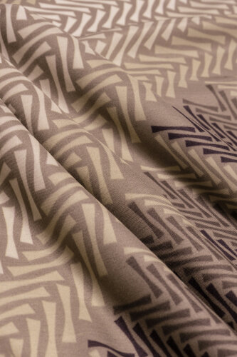 Herringbone Beige Viscose Shawl - 4