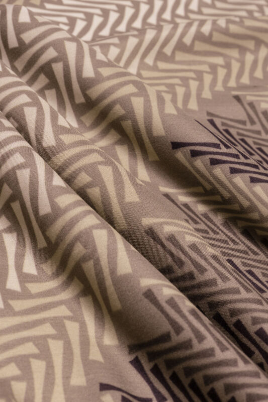 Herringbone Beige Viscose Shawl - 4