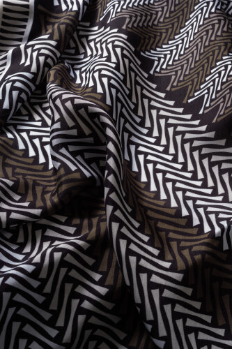 Herringbone Black Viscose Shawl - 4