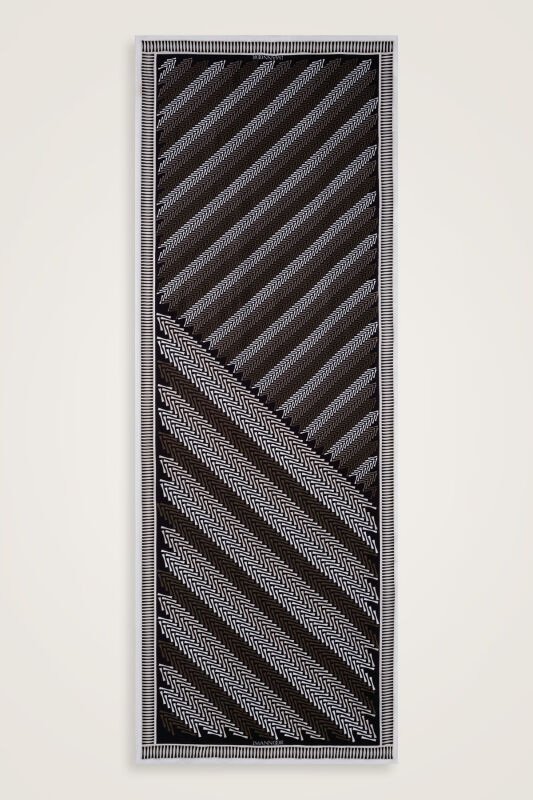 Herringbone Black Viscose Shawl - 2