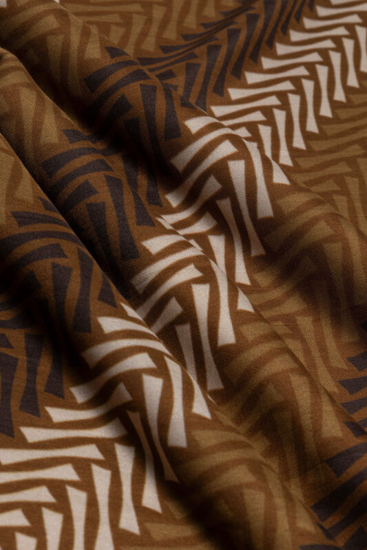 Herringbone Brown Viscose Shawl - 4