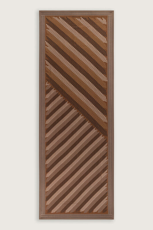 Herringbone Brown Viscose Shawl - 2