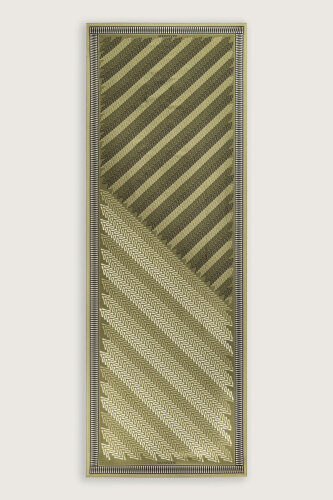 Herringbone Green Floss Viscose Shawl - 2