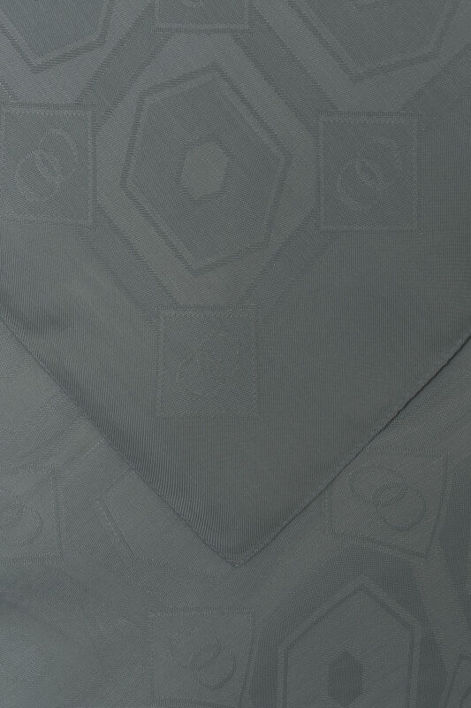 Hexagon Baklava Anthracite Ramy Jacquard Shawl - 2