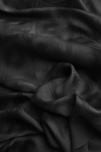 Hexagon Baklava Black Ramy Jacquard Shawl - 4