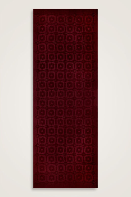 Hexagon Baklava Burgundy Ramy Jacquard Shawl - 2