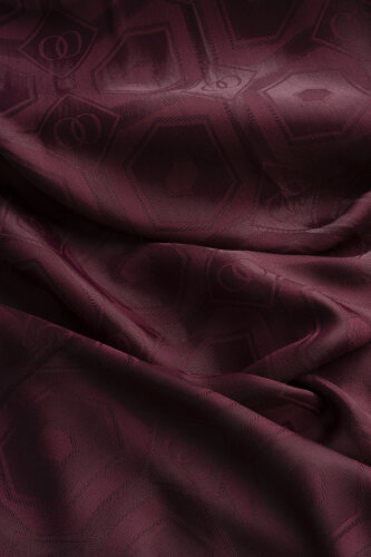 Hexagon Baklava Burgundy Ramy Jacquard Shawl - 4