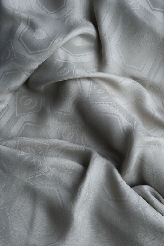 Hexagon Baklava Gray Ramy Jacquard Shawl - 4