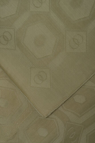 Hexagon Baklava Khaki Ramy Jacquard Shawl - 2