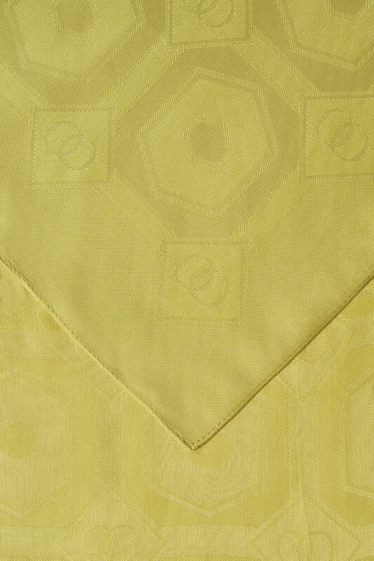 Hexagon Baklava Mustard Ramy Jacquard Shawl - 2