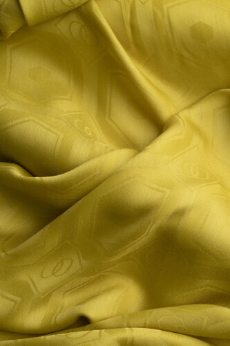 Hexagon Baklava Mustard Ramy Jacquard Shawl - 4