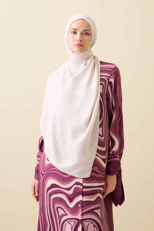 Hexagon Baklava Powder Ramy Jacquard Shawl - 3