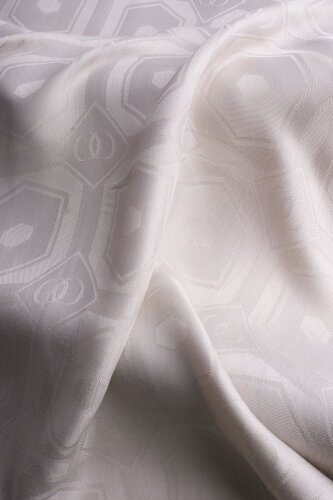 Hexagon Baklava Powder Ramy Jacquard Shawl - 4