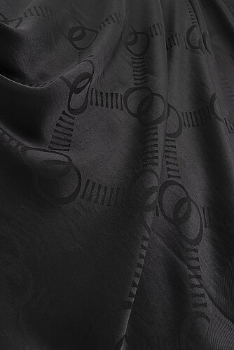 Honeycomb Logo Black Naia Lyocell Jacquard Shawl 70x210 - Imannoor (1)