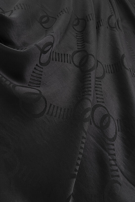 Honeycomb Logo Black Naia Lyocell Jacquard Shawl 70x210 - 2