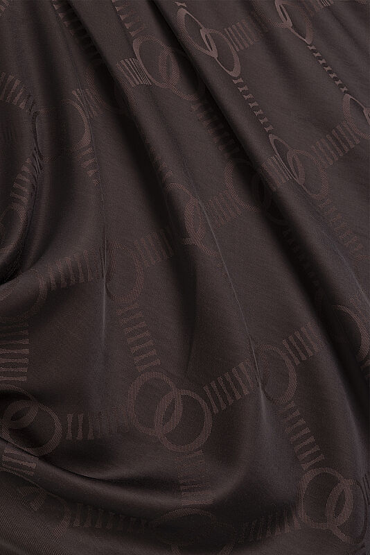 Honeycomb Logo Brown Naia Lyocell Jacquard Shawl 70x210 - 2