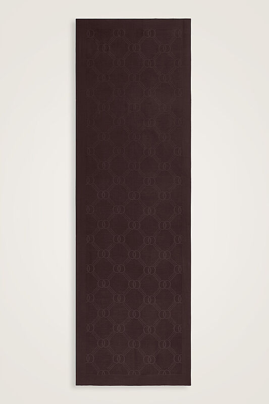 Honeycomb Logo Brown Naia Lyocell Jacquard Shawl 70x210 - 1