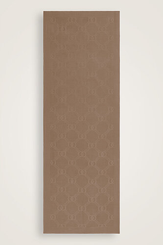 Honeycomb Logo Dark Beige Naia Air Jacquard Shawl - Imannoor