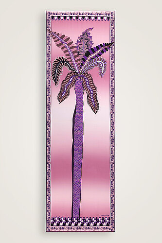 Hurma Ağacı Pembe Krep İpek Kimono Şalı 70x210 - Imannoor (1)