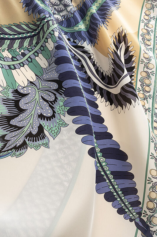 Hurma Ağacı Sarı Krep İpek Gömlek Şalı 70x210 - 4