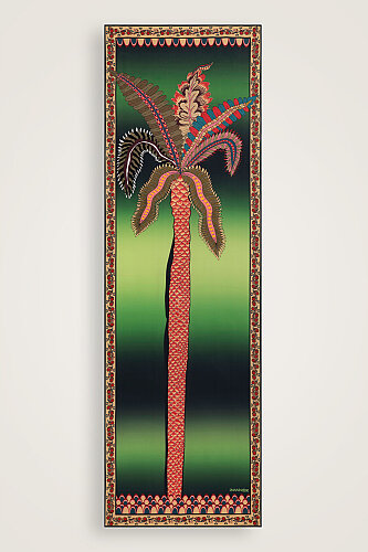 Hurma Ağacı Yeşil Krep İpek Kimono Şalı 70x210 - Imannoor (1)