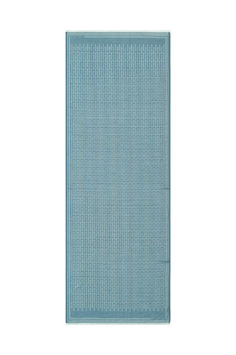 Iman Big Monogram Cotton Silk Shawl Turquoise - 1