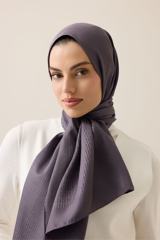 İman I Antrasit Jakar İpek Gömlek Şalı 70x200 - 6