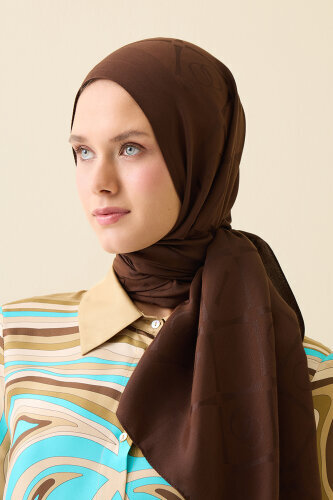 Iman I Baklava Brown Ramy Jacquard Shawl 
