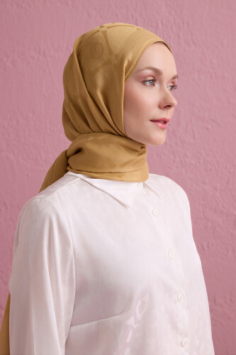 Iman I Baklava Camel Ramy Jacquard Shawl - 3