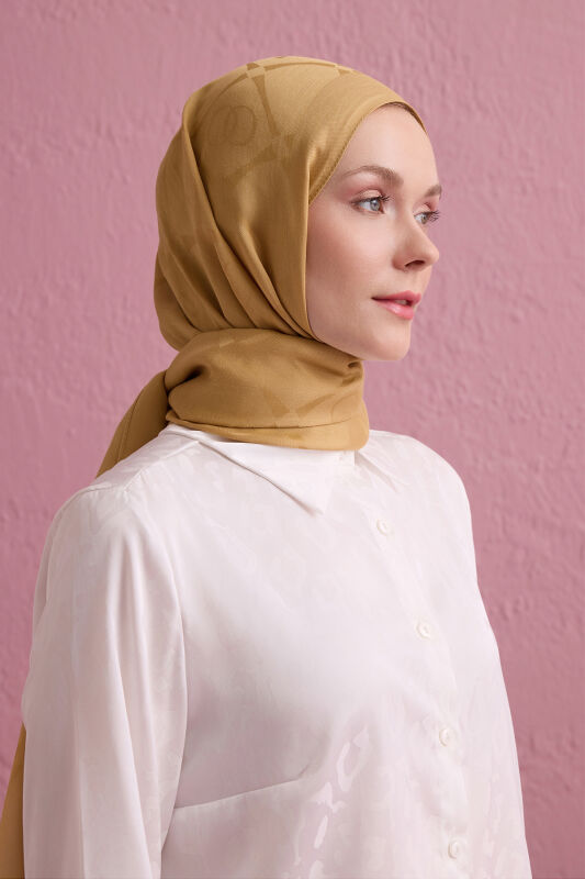 Iman I Baklava Camel Ramy Jacquard Shawl - 3