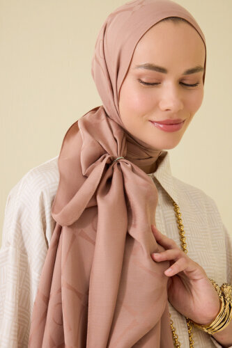 Iman I Baklava Dusty Rose Ramy Jacquard Shawl 