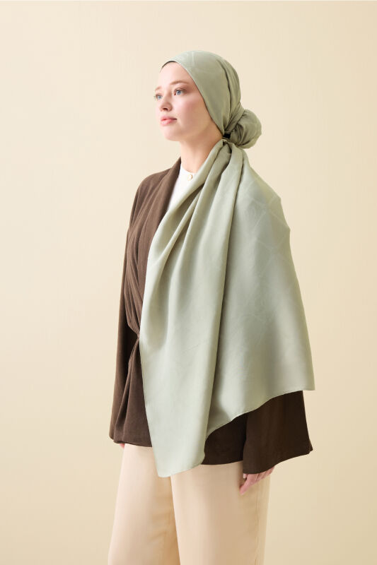 Iman I Baklava Emerald Green Ramy Jacquard Shawl - 3