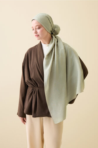 Iman I Baklava Emerald Green Ramy Jacquard Shawl - 5