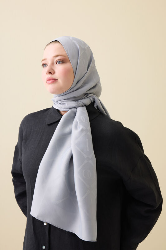 Iman I Baklava Gray Ramy Jacquard Shawl - 1