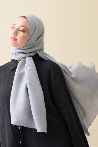 Iman I Baklava Gray Ramy Jacquard Shawl - 5