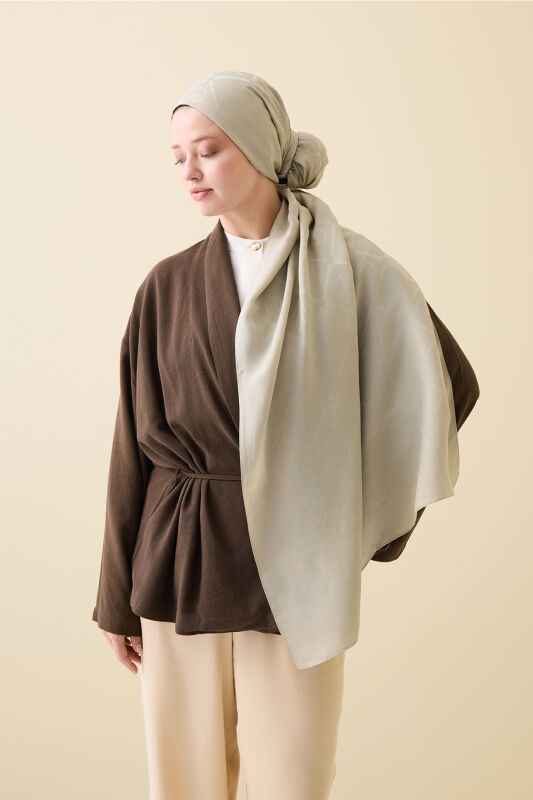 İman I Baklava Gri Ramy Jakar Şal 70x190 - 4