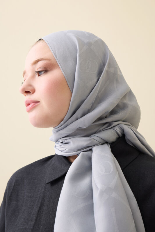 İman I Baklava Gri Ramy Jakar Şal 70x190 - 3