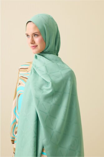 Iman I Baklava Mint Green Ramy Jacquard Shawl 